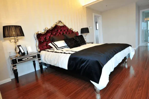 Stylish Hardwood Flooring in Bedroom