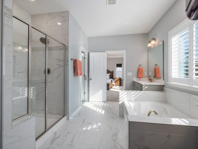 Elegant tiles flooring bathroom